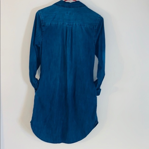 Merona | Denim Long Sleeve Collared Dress | Button Down With Pockets | Fitted - Picture 6 of 9